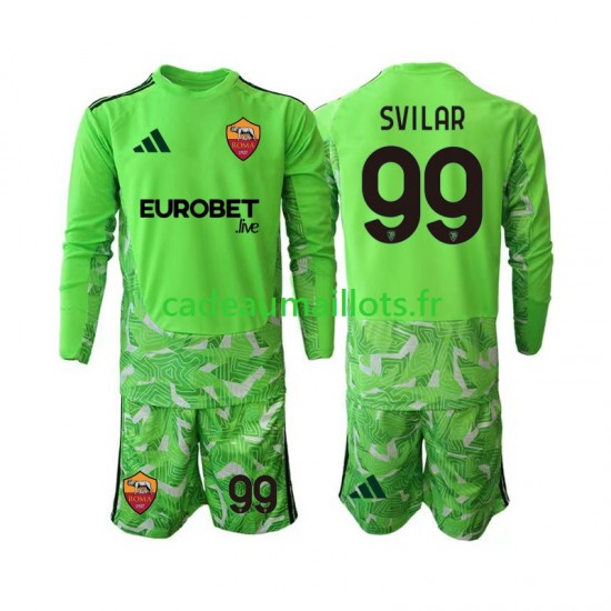 AS Rome Maillot avec flocage Mile Svilar 99 Gardien Domicile 2026-2027 ,Tenue Enfant ML
