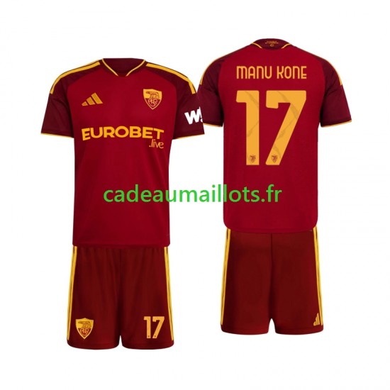 AS Rome Maillot avec flocage Manu Kone 17 Domicile 2026-2027 ,Tenue Enfant MC