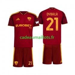 AS Rome Maillot avec flocage Paulo Dybala 21 Domicile 2026-2027 ,Tenue Enfant MC