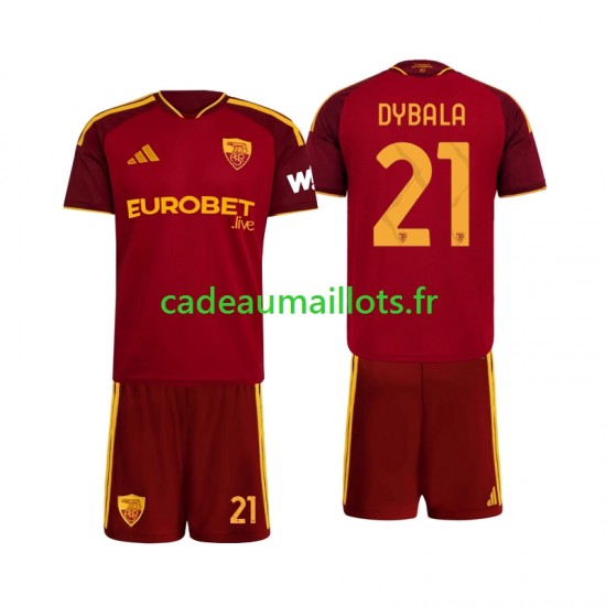 AS Rome Maillot avec flocage Paulo Dybala 21 Domicile 2026-2027 ,Tenue Enfant MC