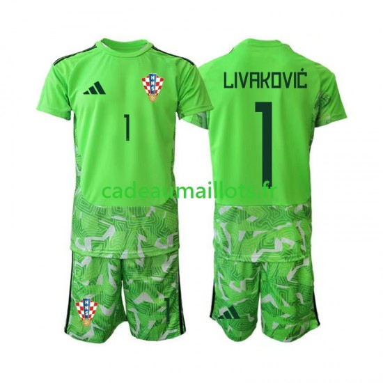 Croatie Maillot avec flocage Dominik Livakovic 25 Gardien Domicile 2026-2027 ,Tenue Enfant MC