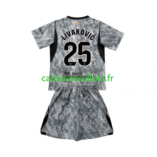 FC Barcelone Maillot avec flocage Dominik Livakovic 25 Gardien Extérieur 2026-2027 ,Tenue Enfant MC