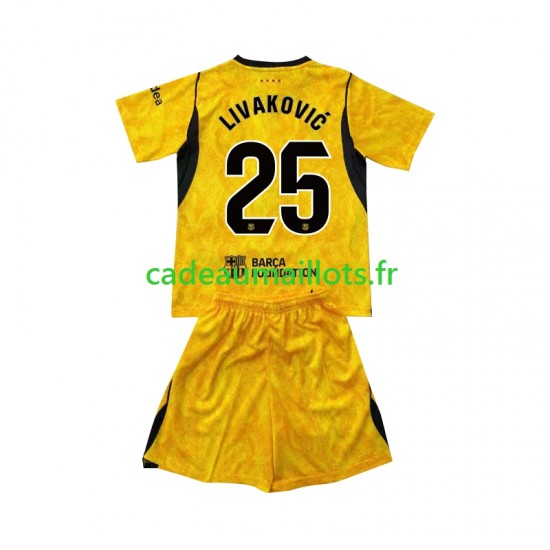 FC Barcelone Maillot avec flocage Dominik Livakovic 25 Gardien 4ème 2026-2027 ,Tenue Enfant MC