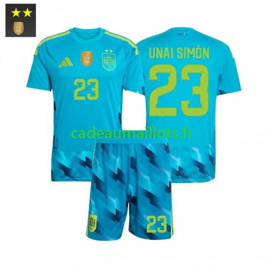 Espagne Maillot avec flocage Unai Simon 23 Gardien Domicile 2026-2027 ,Tenue Enfant MC
