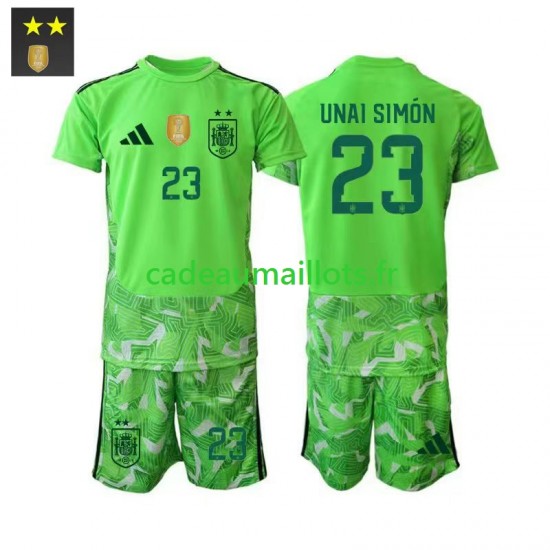 Espagne Maillot avec flocage Unai Simon 23 Gardien 3ème 2026-2027 ,Tenue Enfant MC