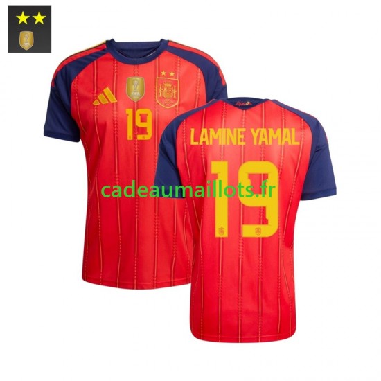 Espagne Maillot avec flocage Lamine Yamal 19 Domicile 2026-2027 ,Homme MC