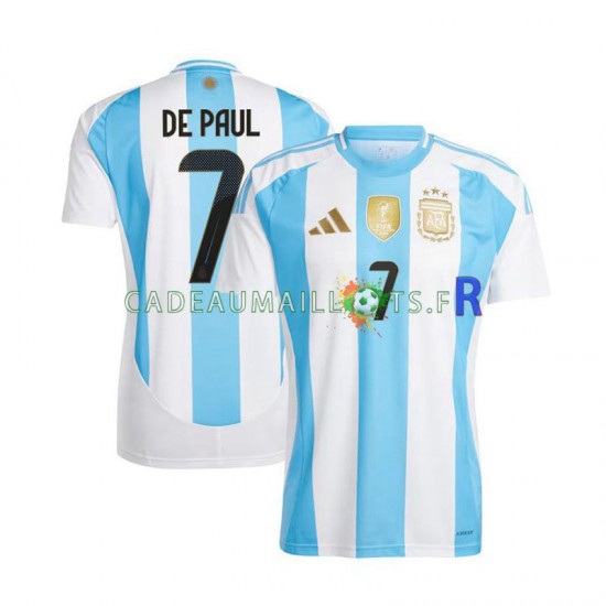 Argentine Maillot avec flocage De Paul 7 Copa America Domicile 2024 ,Homme MC