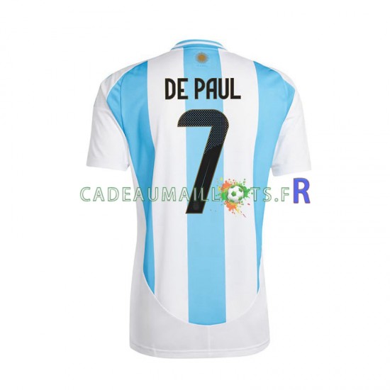 Argentine Maillot avec flocage De Paul 7 Copa America Domicile 2024 ,Homme MC