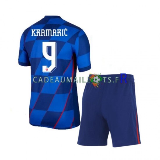 Croatie Maillot avec flocage Andrej Kramaric 9 Extérieur Euro 2024 ,Tenue Enfant MC