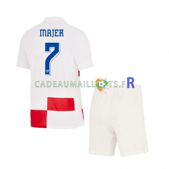 Croatie Maillot avec flocage Lovro Majer 7 Domicile Euro 2024 ,Tenue Enfant MC