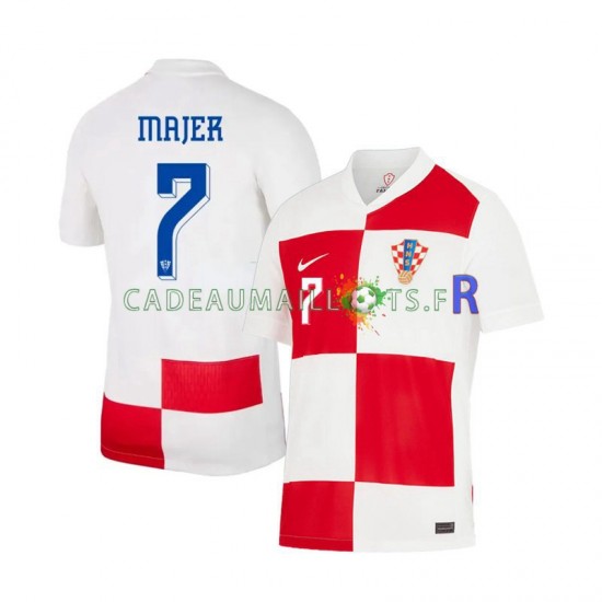 Croatie Maillot avec flocage Lovro Majer 7 Domicile Euro 2024 ,Homme MC