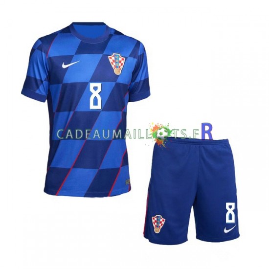 Croatie Maillot avec flocage Mateo Kovacic 8 Extérieur Euro 2024 ,Tenue Enfant MC