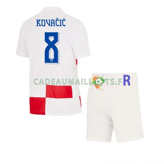 Croatie Maillot avec flocage Mateo Kovacic 8 Domicile Euro 2024 ,Tenue Enfant MC