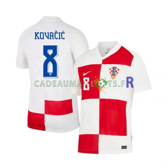 Croatie Maillot avec flocage Mateo Kovacic 8 Domicile Euro 2024 ,Homme MC