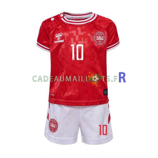 Danemark Maillot avec flocage Eriksen 10 Domicile Euro 2024 ,Tenue Enfant MC