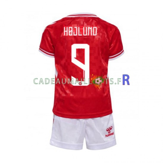 Danemark Maillot avec flocage Hojlund 9 Domicile Euro 2024 ,Tenue Enfant MC