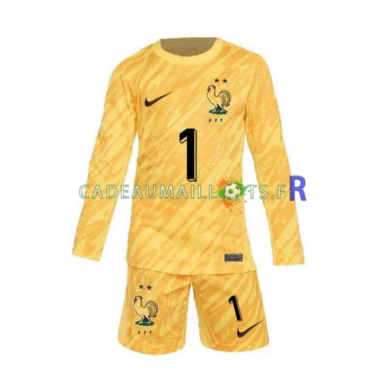France Maillot avec flocage Hugo Lloris 1 Gardien Domicile Euro 2024 ,Tenue Enfant ML