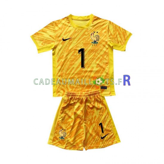 France Maillot avec flocage Hugo Lloris 1 Gardien Domicile Euro 2024 ,Tenue Enfant MC