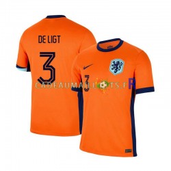 Pays-Bas Maillot avec flocage Matthijs de Ligt 3 Domicile Euro 2024 ,Homme MC
