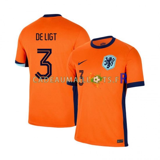 Pays-Bas Maillot avec flocage Matthijs de Ligt 3 Domicile Euro 2024 ,Homme MC