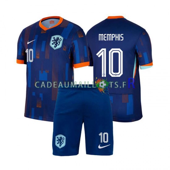 Pays-Bas Maillot avec flocage Memphis Depay 10 Extérieur Euro 2024 ,Tenue Enfant MC