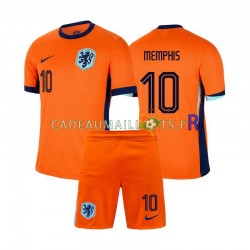 Pays-Bas Maillot avec flocage Memphis Depay 10 Domicile Euro 2024 ,Tenue Enfant MC