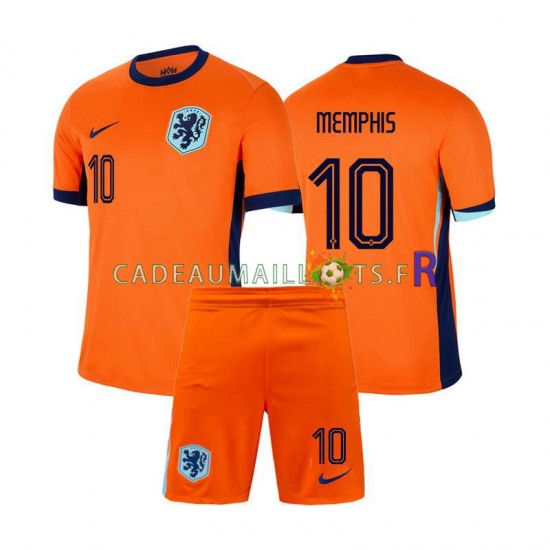 Pays-Bas Maillot avec flocage Memphis Depay 10 Domicile Euro 2024 ,Tenue Enfant MC