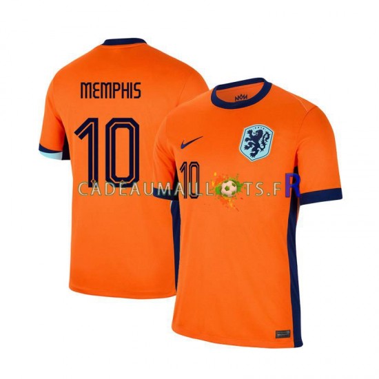 Pays-Bas Maillot avec flocage Memphis Depay 10 Domicile Euro 2024 ,Homme MC