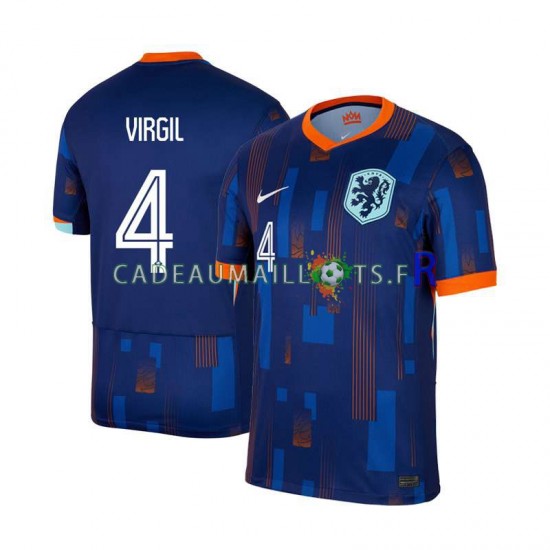 Pays-Bas Maillot avec flocage Virgil van Dijk 4 Extérieur Euro 2024 ,Homme MC