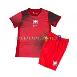 Pologne Maillot avec flocage Extérieur Euro 2024 ,Tenue Enfant MC