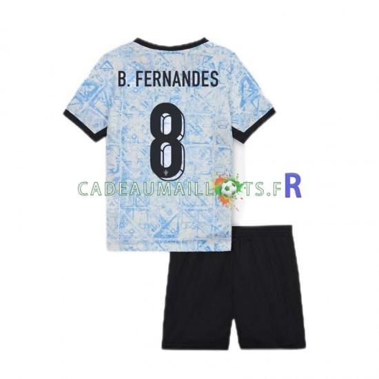 Portugal Maillot avec flocage Bruno Fernandes 8 Extérieur Euro 2024 ,Tenue Enfant MC