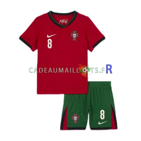 Portugal Maillot avec flocage Bruno Fernandes 8 Domicile Euro 2024 ,Tenue Enfant MC