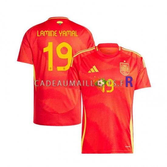 Espagne Maillot avec flocage Lamine Yamal 19 Domicile Euro 2024 ,Homme MC