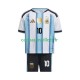Argentine Maillot avec flocage Lionel Messi 10 Domicile Coupe du Monde 2026 ,Tenue Enfant MC