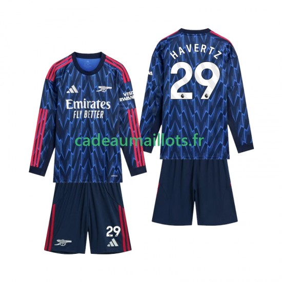Arsenal Maillot avec flocage Havertz 29 Extérieur 2025-2026 ,Tenue Enfant ML Arsenal Maillot avec flocage Havertz 29 Extérieur 2025-2026 ,Tenue Enfant ML