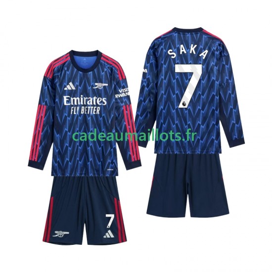 Arsenal Maillot avec flocage Saka 7 Extérieur 2025-2026 ,Tenue Enfant ML