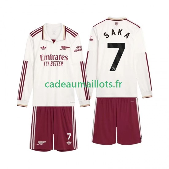 Arsenal Maillot avec flocage Saka 7 3ème 2025-2026 ,Tenue Enfant ML