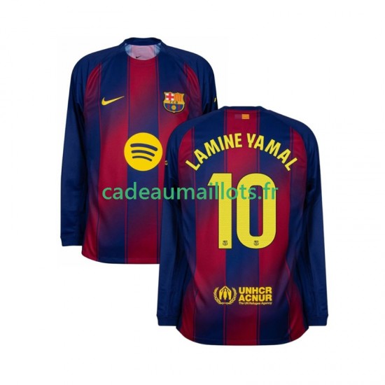 FC Barcelone Maillot avec flocage Lamine Yamal 10 Domicile 2025-2026 ,Homme ML