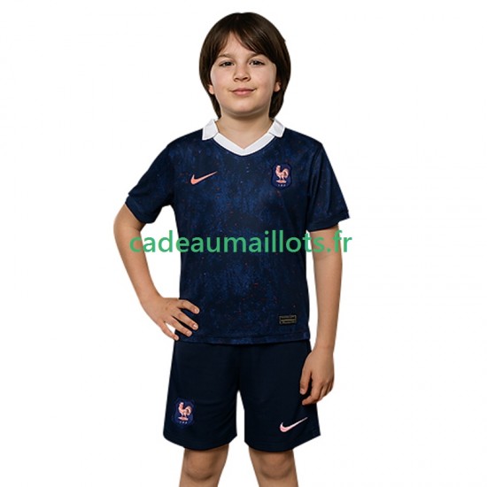 France Maillot avec flocage Domicile 2025 ,Tenue Enfant MC