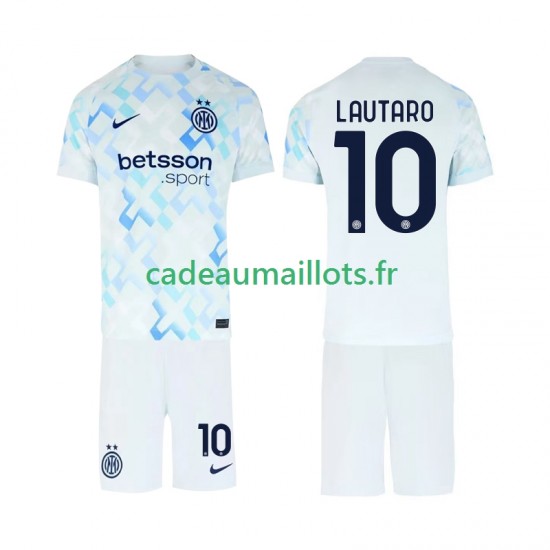 Inter Milan Maillot avec flocage Lautaro Martinez 10 Extérieur 2025-2026 ,Tenue Enfant MC