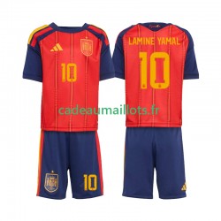 Espagne Maillot avec flocage Lamine Yamal 10 Domicile Coupe du Monde 2026 ,Tenue Enfant MC