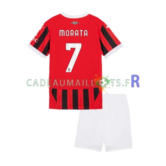 AC Milan Maillot avec flocage Alvaro Morata 7 Domicile 2024-2025 ,Tenue Enfant MC