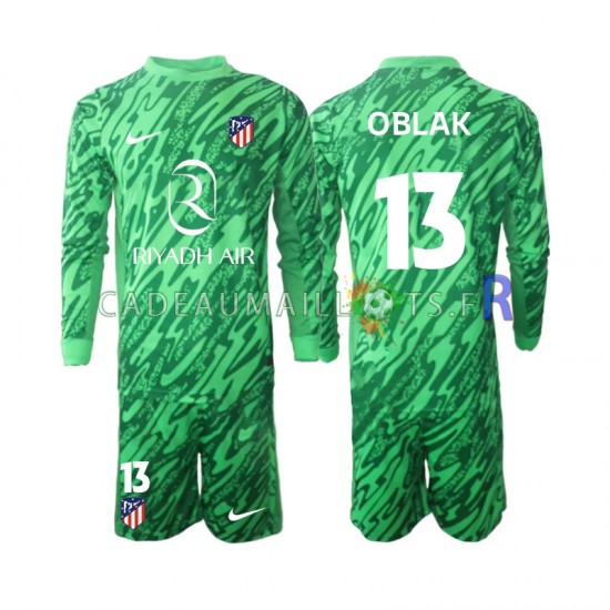 Atlético Madrid Maillot avec flocage Jan Oblak 13 Gardien Extérieur 2024-2025 ,Tenue Enfant ML