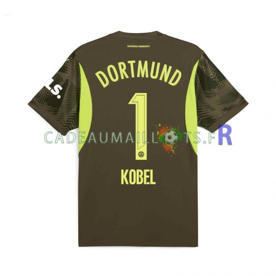 Borussia Dortmund Maillot avec flocage Gregor Kobel 1 Gardien Extérieur 2024-2025 ,Homme MC