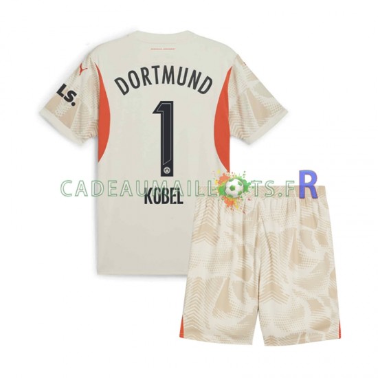 Borussia Dortmund Maillot avec flocage Gregor Kobel 1 Gardien Domicile 2024-2025 ,Tenue Enfant MC