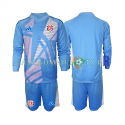 Costa Rica Maillot avec flocage Bleu Gardien Domicile 2024 ,Tenue Enfant ML
