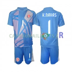 Costa Rica Maillot avec flocage Bleu Keylor Navas 1 Gardien Domicile 2024 ,Tenue Enfant MC
