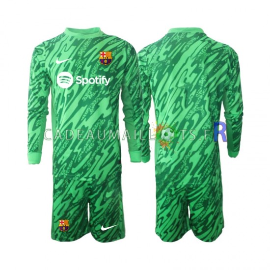 FC Barcelone Maillot avec flocage Vert Gardien Domicile 2024-2025 ,Tenue Enfant ML