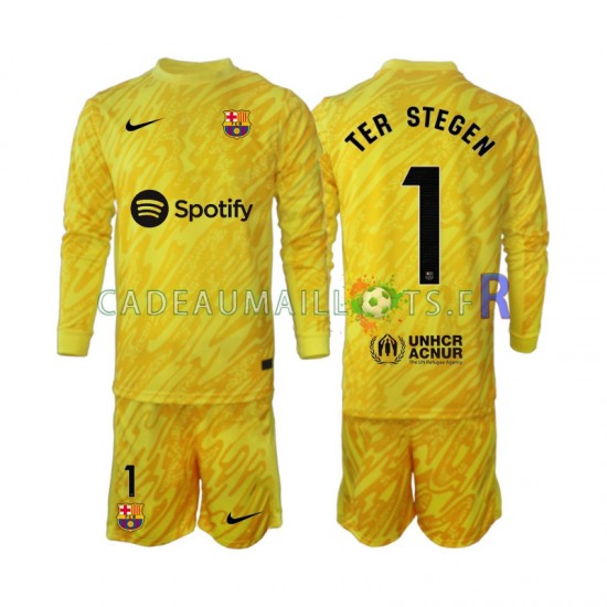 FC Barcelone Maillot avec flocage Ter Stegen 1 Gardien Extérieur 2024-2025 ,Tenue Enfant ML