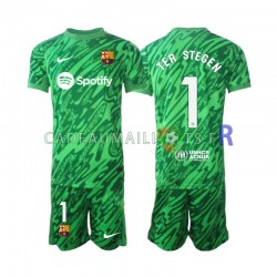 FC Barcelone Maillot avec flocage Vert Ter Stegen 1 Gardien Domicile 2024-2025 ,Tenue Enfant MC FC Barcelone Maillot avec flocage Vert Ter Stegen 1 Gardien Domicile 2024-2025 ,Tenue Enfant MC